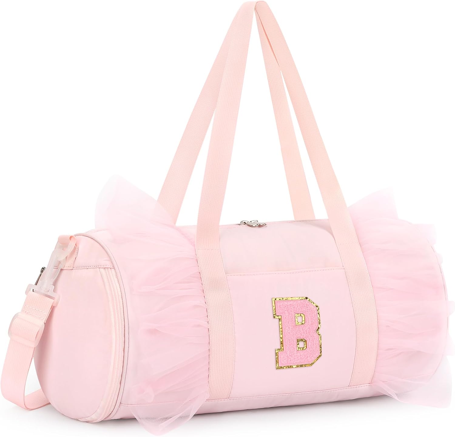 mibasies Dance Bag for Girls 4-6: Kids Duffle Bag - Ballet Bags for Girls 4-6 - Personalized Letter Girls Gifts Pink G