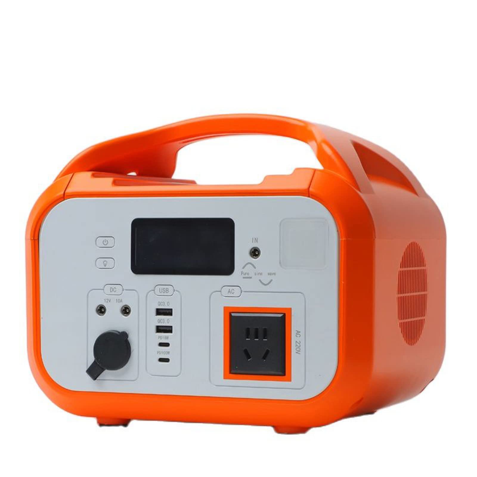 600W Centrale électrique Portable 800Wh Générateur Solaire Batterie à Onde sinusoïdale Pure 100V-240V AC DC Alimentation pour Le Camping en Plein air,Orange-800W