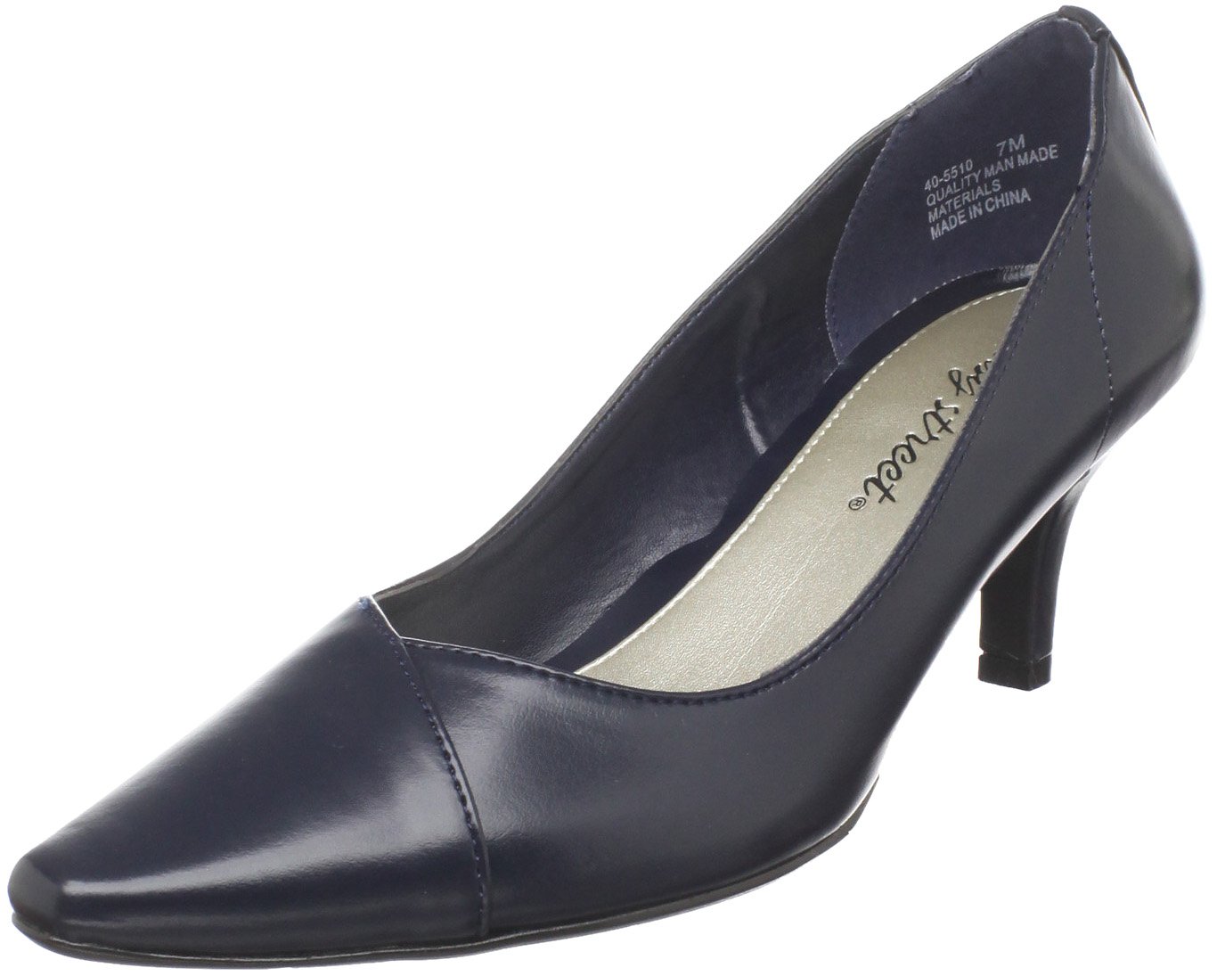 Easy Street Women's Chiffon Pump,Navy,5.5 M US