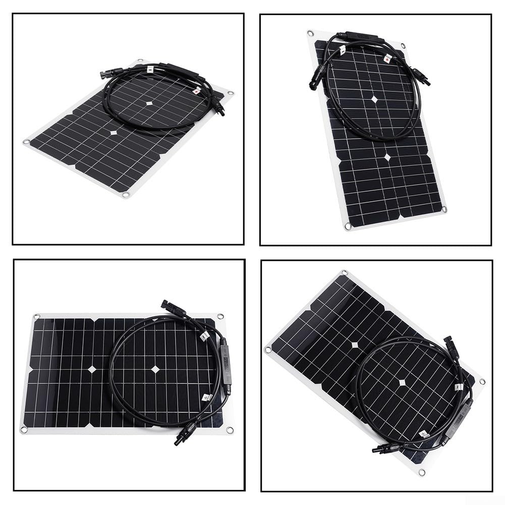 Pannello solare in silicio monocristallino, 20 W, impermeabile | Alta efficienza, rifrazione della luce grazie ai punti matriciali, per una resa ideale in condizioni di scarsa illuminazione