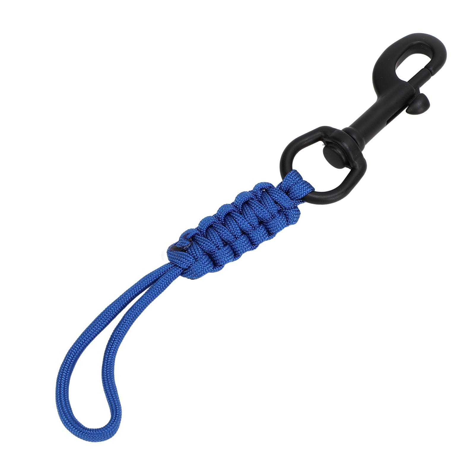 VGEBY Diving Lanyard, Stainless Steel Professional Diving Lanyard Hand Woven Coiled Lanyard with Metal Single Hook for BCD Equipment (Jewel Blue)