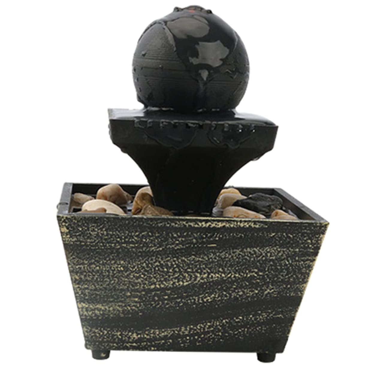 GRIRIW Creative Tabletop Fountain with Running Water Layout for Home Office Elegant Chinese Style Bonsai Decoration for Bar Study and More