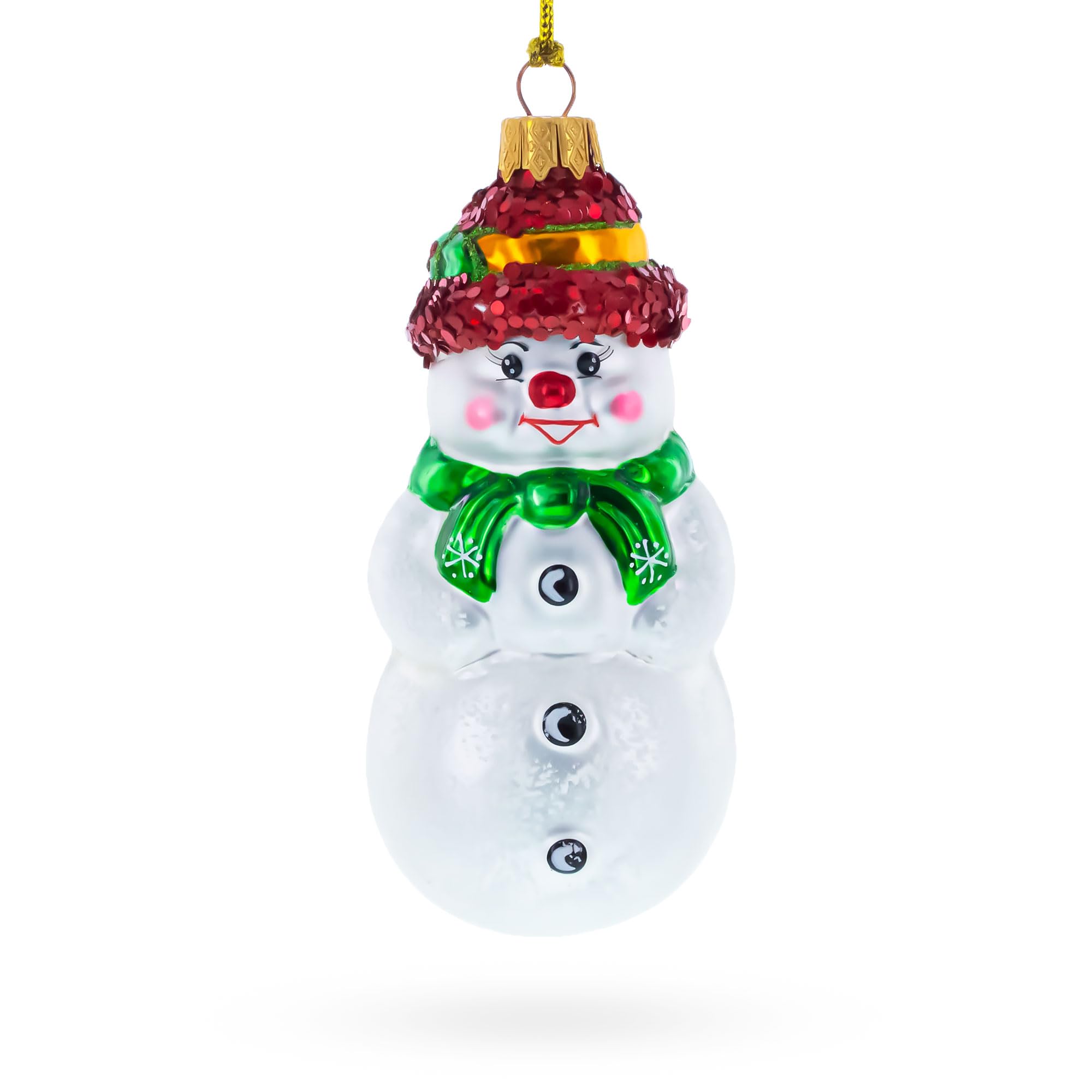 Bonhomme de neige écharpe verte BestPysanky décoration Noël maison
