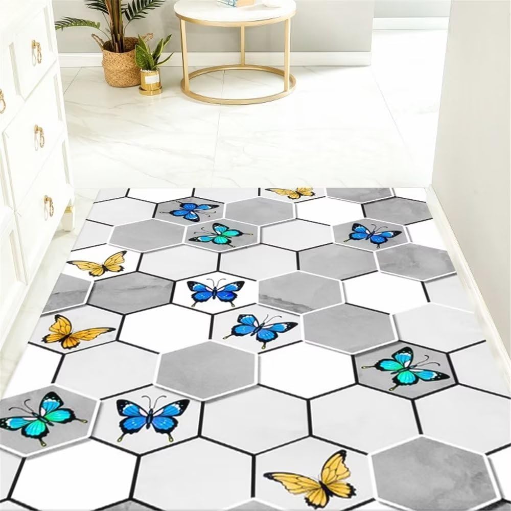 Tapis de salon bleu grand format 180x250 doux et anti-acariens