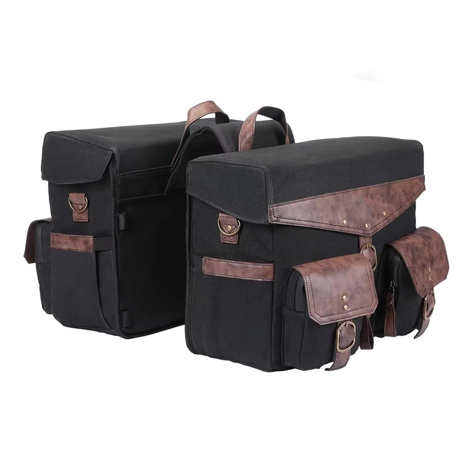 Borsa Posteriore Moto Borse Laterali Per Moto Tela Cerata Retrò 36 Litri Con Copertura Antipioggia Universale Per Sella Touring Cruiser Cafe