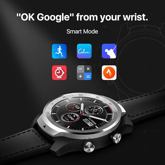 Ticwatch Reloj Inteligente Pro con Bluetooth, Pantalla en Capas, Asistente  Google, medidor de Ritmo cardiaco y pagos NFC. Sístema Google Wear OS.  Compatible con iPhone, Samsung, Huawei, LG y Android : Amazon.es:
