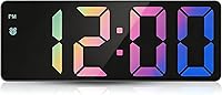 AMIR Upgraded LED Digital Alarm Clock for Bedroom - Dual Power, Dimmable 6.3" Display, Workday Alarms, Snooze, Temperature, Desk Clock