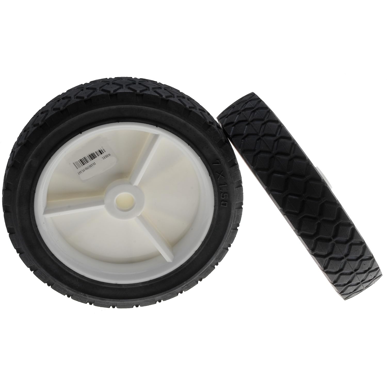 Lot de 2 roues pour tondeuse à gazon diamètre 200mm alésage 12.7mm