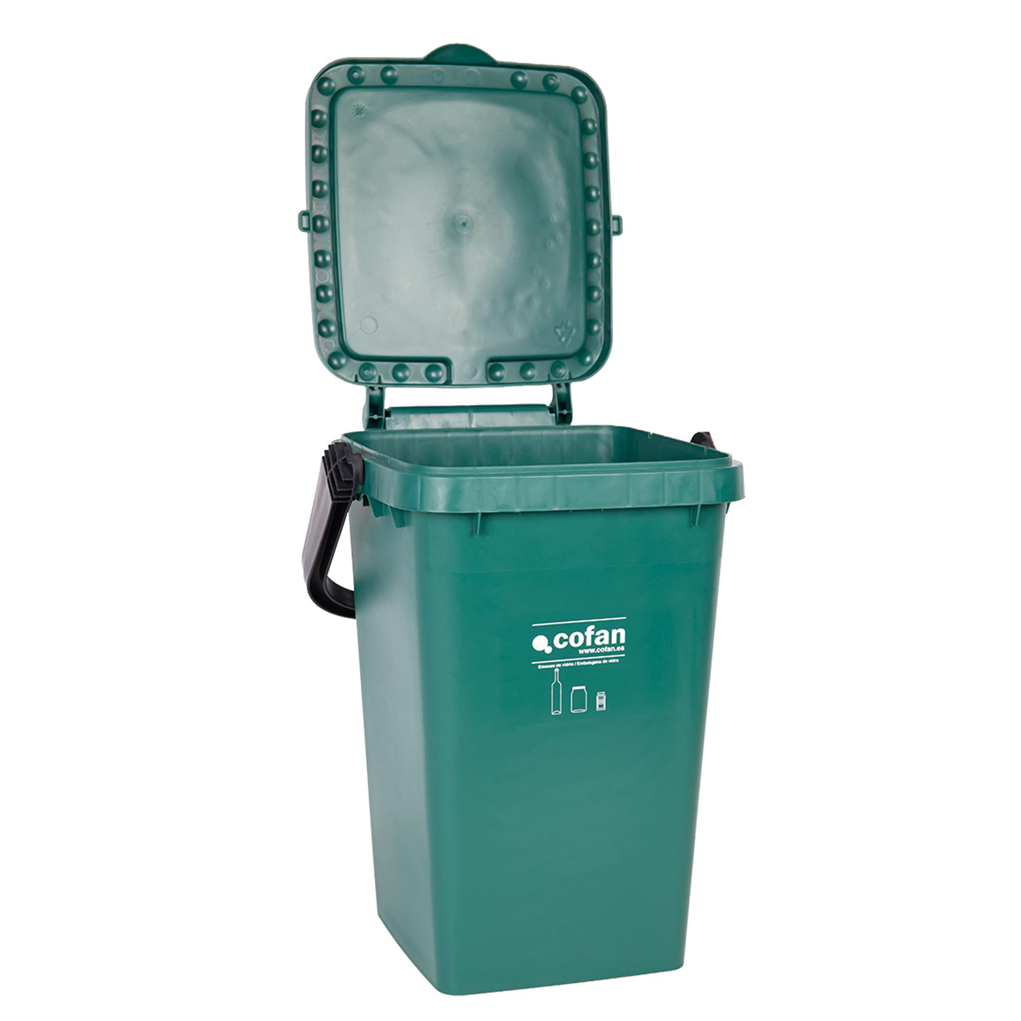 Cofan Récipient vert pour verre Modèle zircon Capacité 25 l