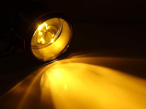 Miniatura 9 de Par de lámparas para niebla, de iJDMTOY, para lado de conductor y pasajero, con focos halógenos, Lentes amarillos