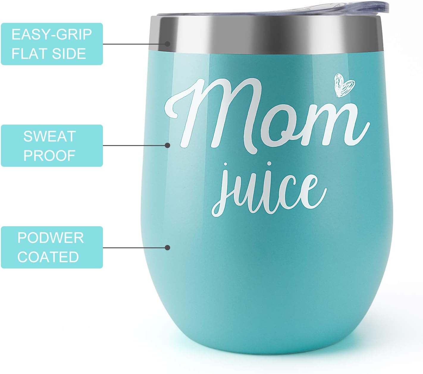 Gеt Pорulаr оƒƒеr Mom Juice, Supkiir 12 oz Wine Tumbler, Double Wall Vacuum Insulated Wine Glasses with Lid, Stainless Steel Cup for Wine,Coffee,Cocktails|Perfect Mother's Day, Christmas