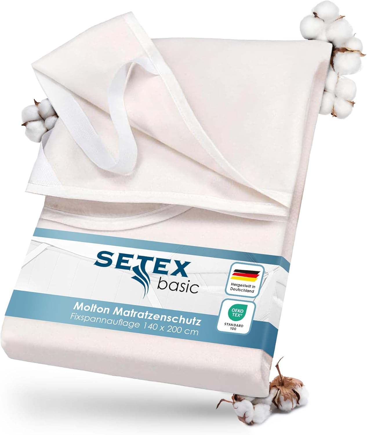 SETEX – Molton Matratzenschoner 140x200 naturfarben – Matratzenauflage für Bettmatratzen 15-22cm Höhe – Matratzenschutz Fixspannauflage mit Eckgummis – STANDARD 100 by OEKO-TEX geprüft & zertifiziert - Amazon product rated Grade A