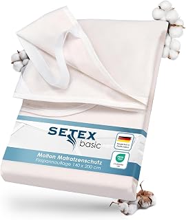 SETEX Molton Matratzenschutz, 140 x 200 cm, Eckgummis, 100% Baumwolle, Basic, Naturfarben 1607140200001001
