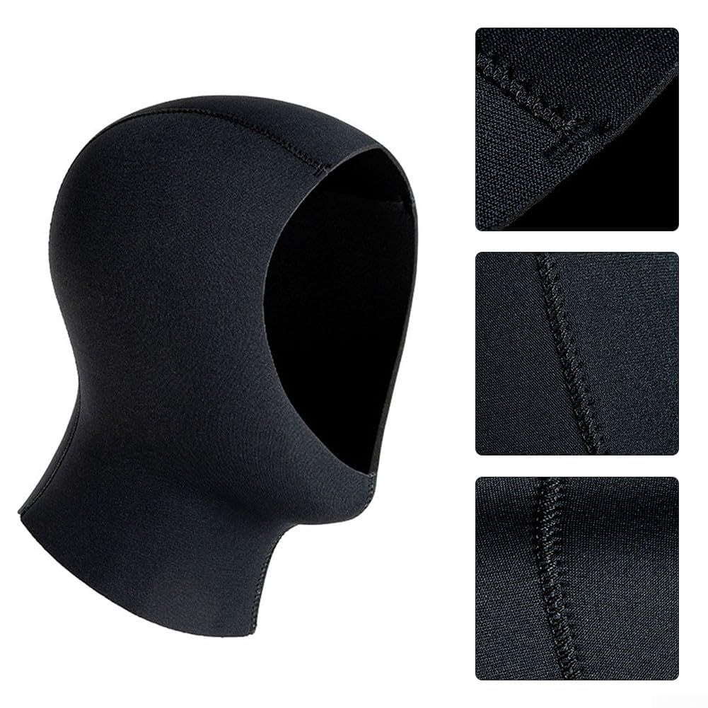 Cappuccio in Neoprene 3 mm 5 mm per Immersioni Subacquee Snorkeling Surf Nuoto L/XL Nero