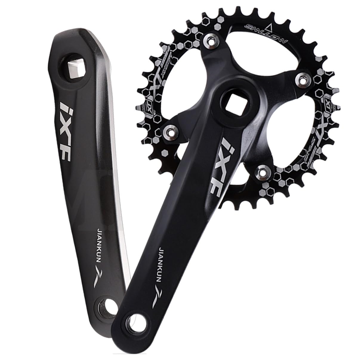Zestaw korbowy do roweru górskiego, kwadratowy, stożkowy, 170 mm, 64/104BCD 36T, wąska, szeroka, okrągła, pojedyncza tarcza łańcuchowa, stop dla 8 do 11 prędkości