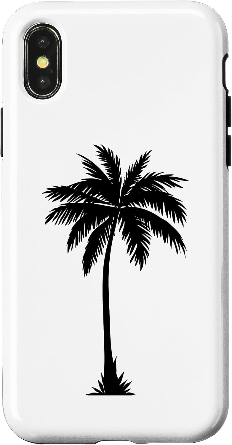 iPhone 12 mini Palm Tree Silhouette | Black Tropical Beach I Live Life Case