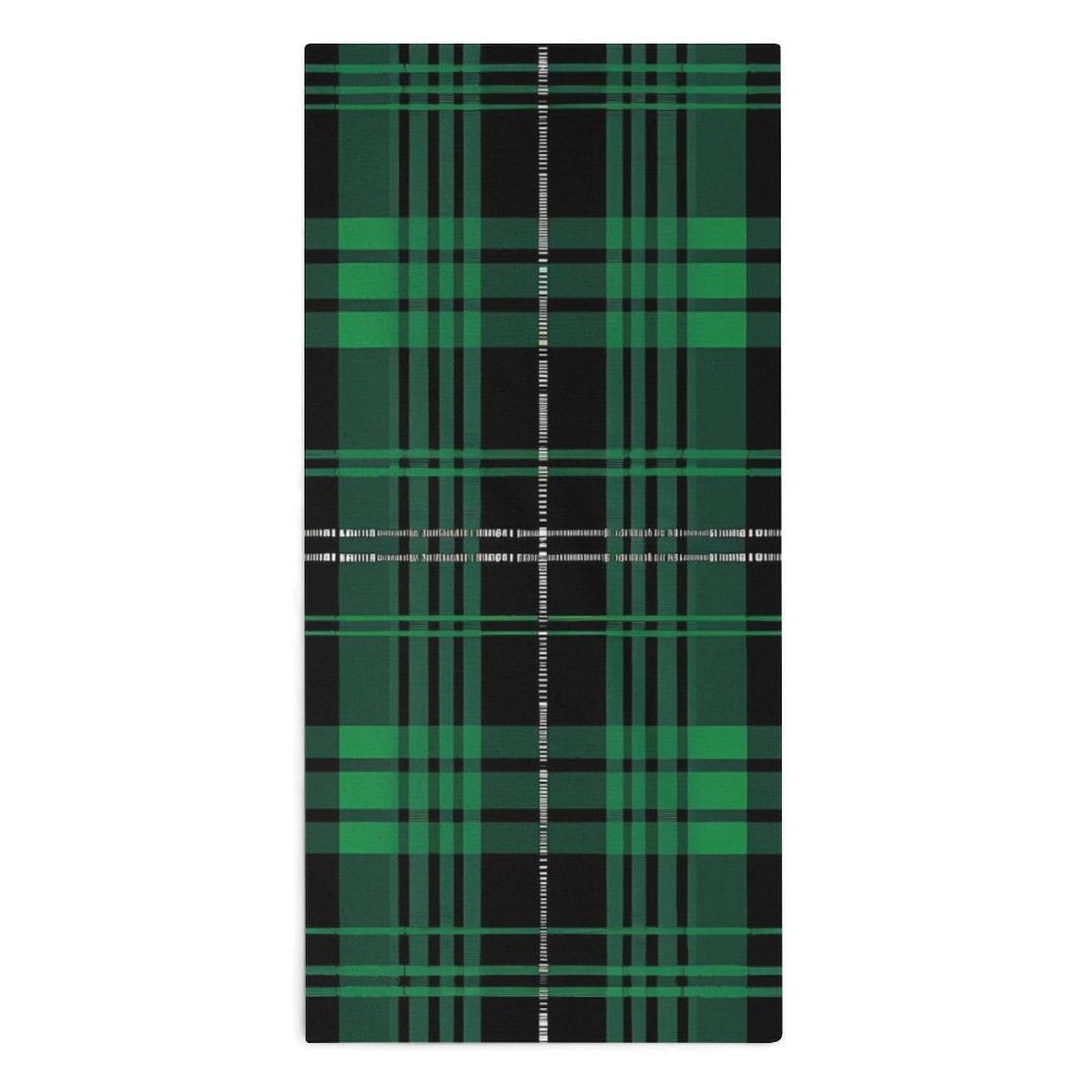 TXFBTRFSA Black Green Scottish Plaid Hand Towels for Adult Face Towel Bath Beach Swim Accessories