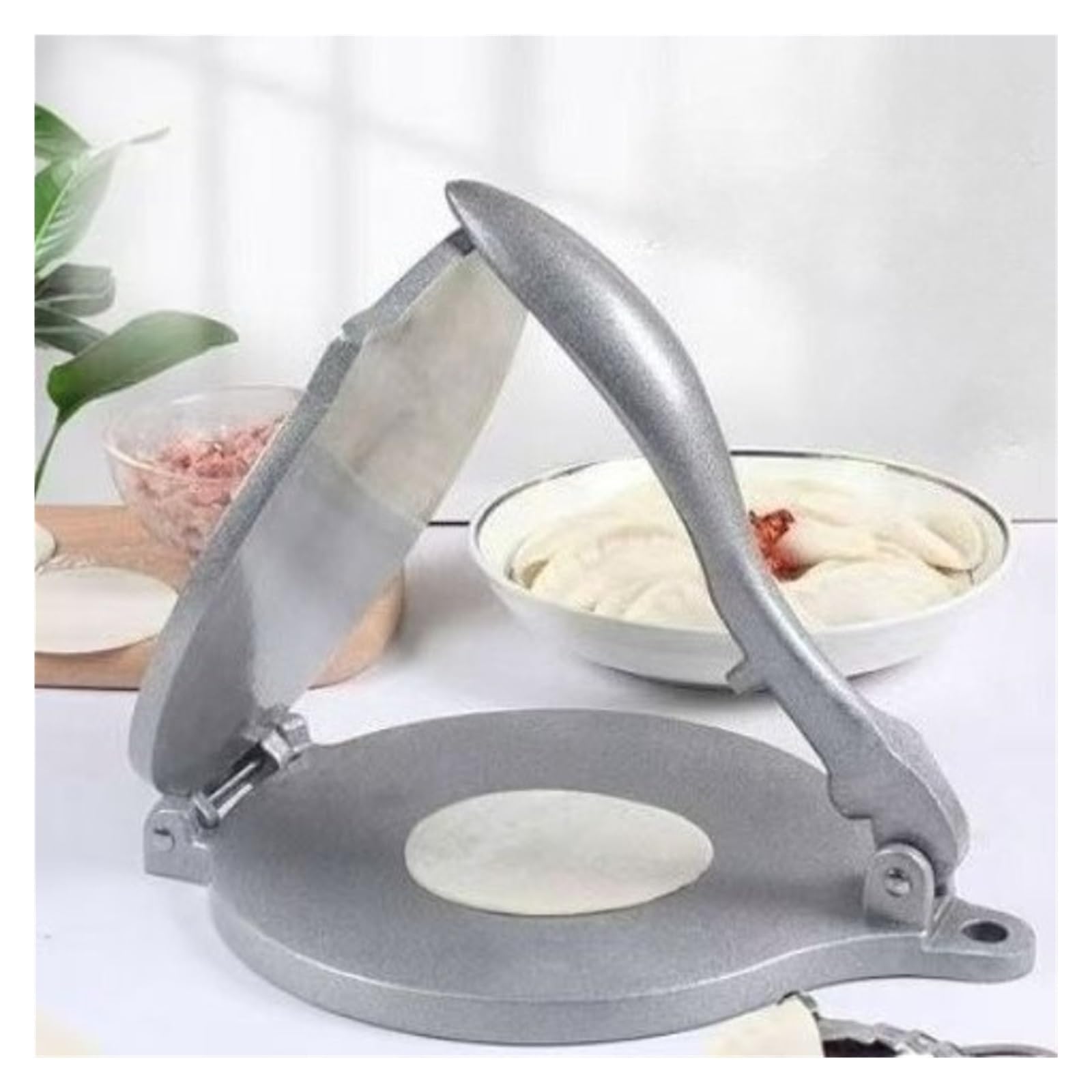 Pressa For Pancake Da 16/20 Cm, In Lega Di Alluminio, Manuale, For Pizza, Torte, Tortillas, Strumento For Pressare L'impasto, Utensile Da Cucina For Pancake Fatti In Casa(Black 16CM)