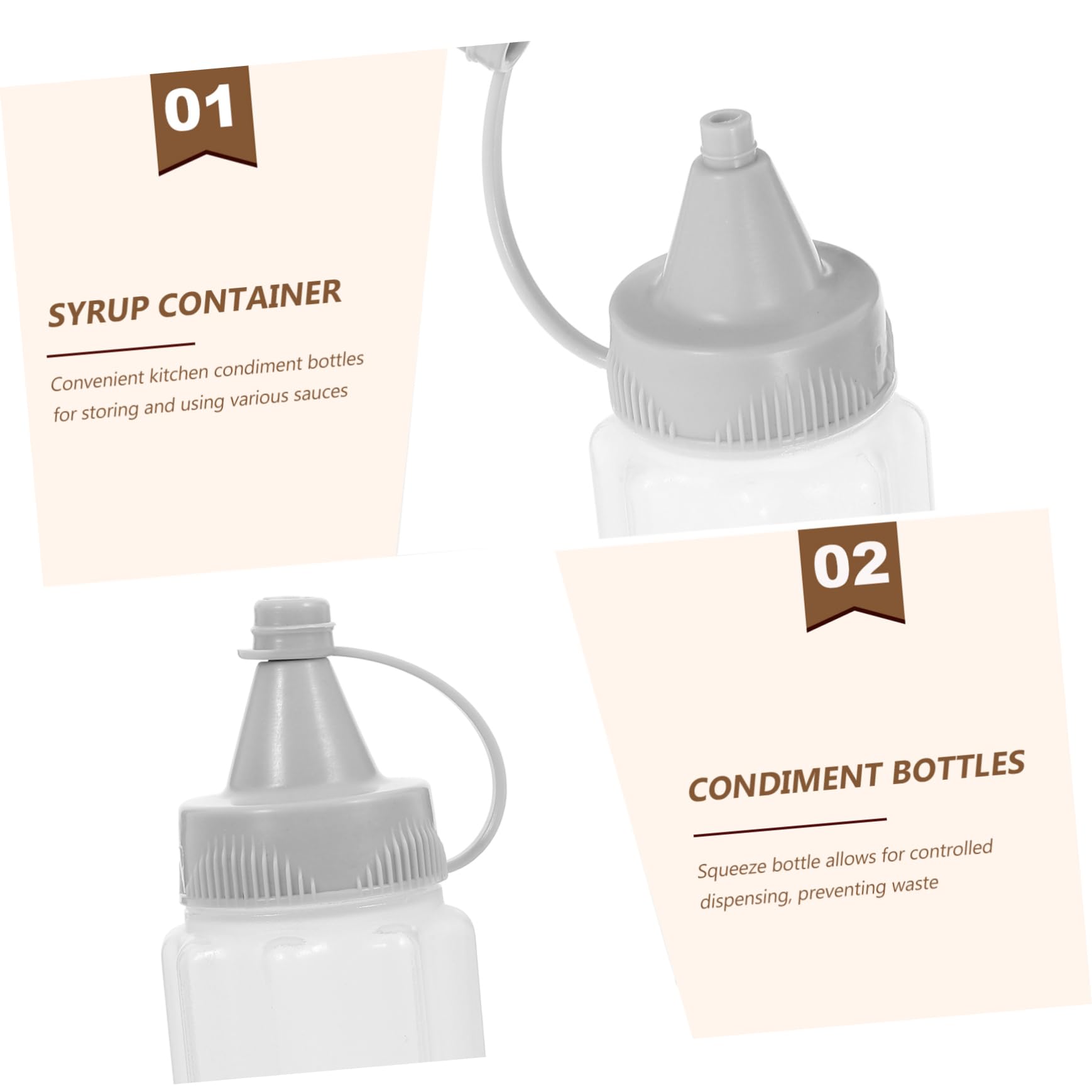 CIYODO 4pcs Soy Vinegar Oil Squeeze Bottle Vinegar Bottle Condiment Dispenser Oil Bottle Salad Dressing Bottles Syrup Container Squeezing Sauce Bottles Salad Sauce Dispenser Pp Dark Grey