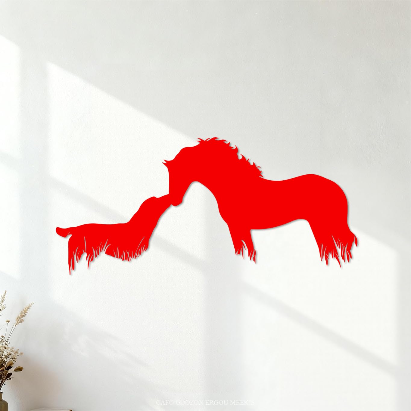 Wall Decals Horse Dog Abstract Friendly Animals Veterinary Clinic Pet Shop 50.4x110.5cm Multi Color Selection Red — image 1