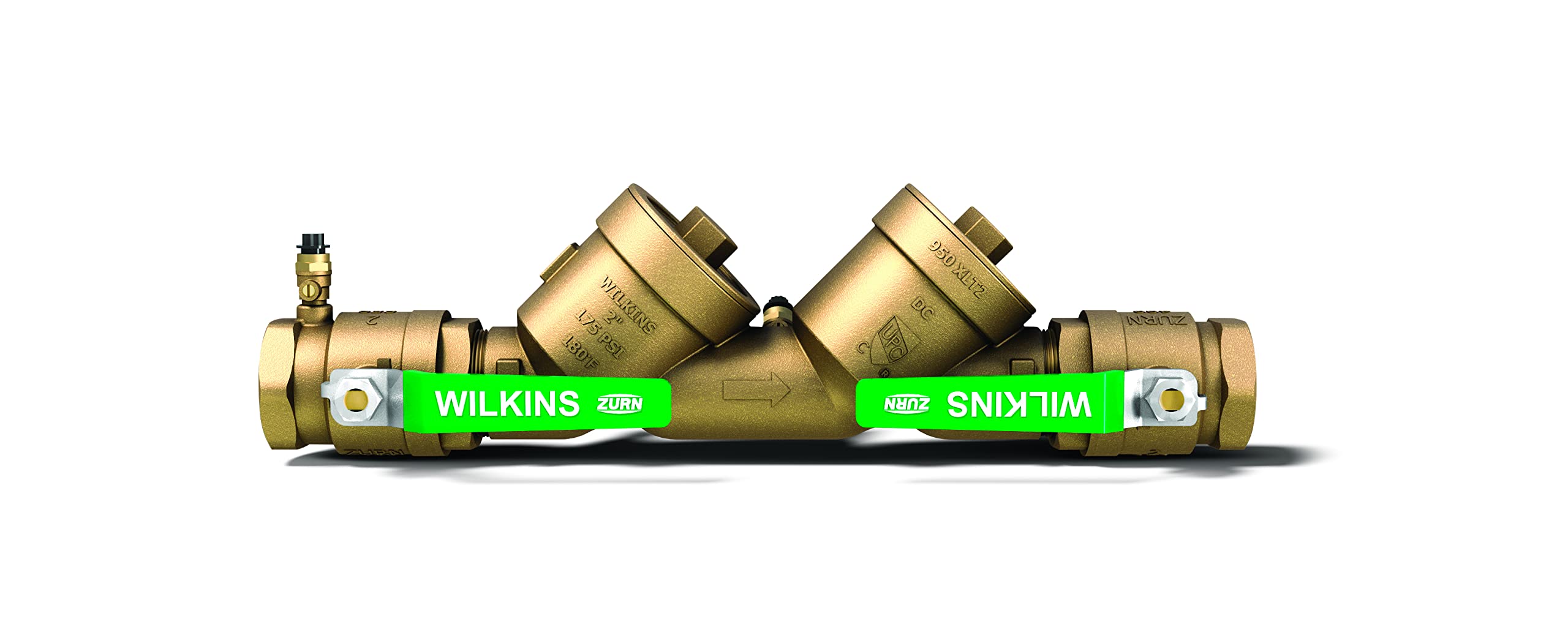Photo 1 of Zurn Wilkins Genuine 2" 950XLT2 Double Check Bronze Backflow Preventer with MNPT x MNPT and less shut-off Vlvs
