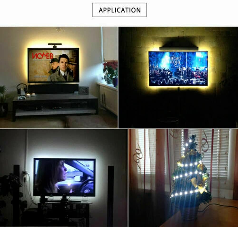 ausuky 5V USB Cable 2835 LED Strip String Lamp TV PC Monitor Backlight Bias Light (Warm White,2M)