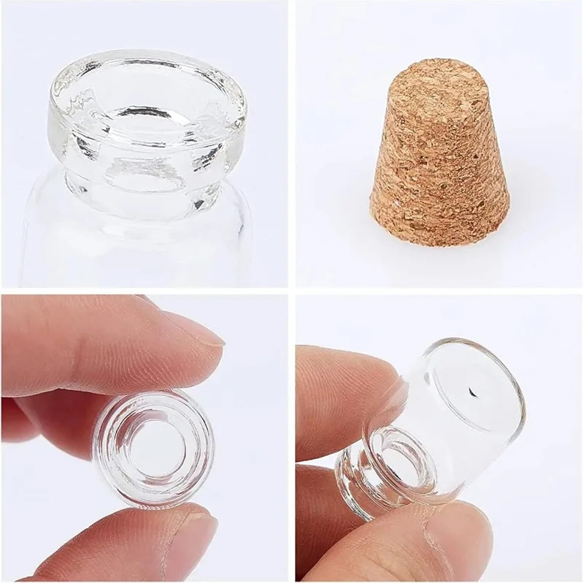10-200 Stück Mini-Glasfläschchen mit Korken, kleine Fläschchen zur Aufbewahrung von Kunsthandwerk und Gastgeschenken