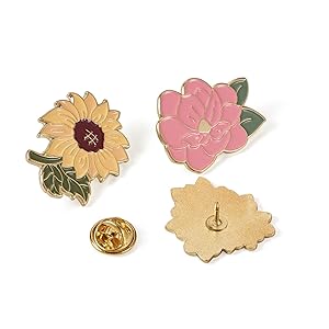 Orange Flowered Glitter Enamel Pin Citrus Badge Fruit Brooch For Jewelry Accessory Gifts