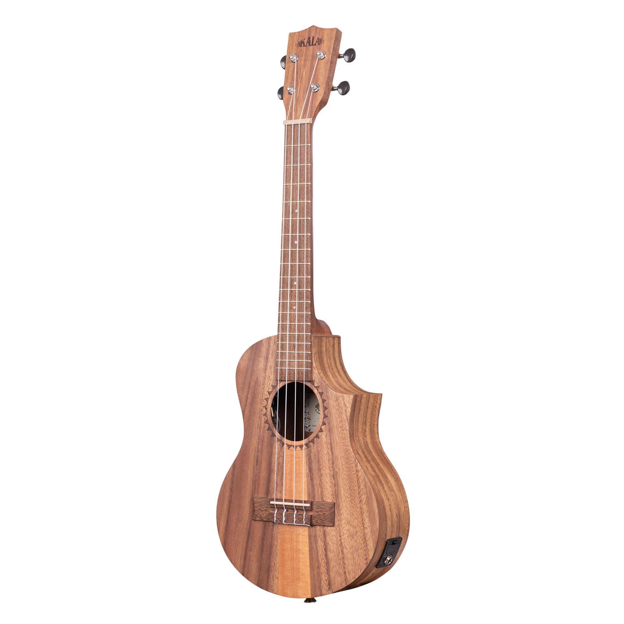 Kala Ukulele tenore tri-top in teak con cutaway ed equalizzazione, ukulele soprano acustico-elettrico, corpo in mogano, ideale per tutti i livelli di abilità, ottimo suono per principianti e