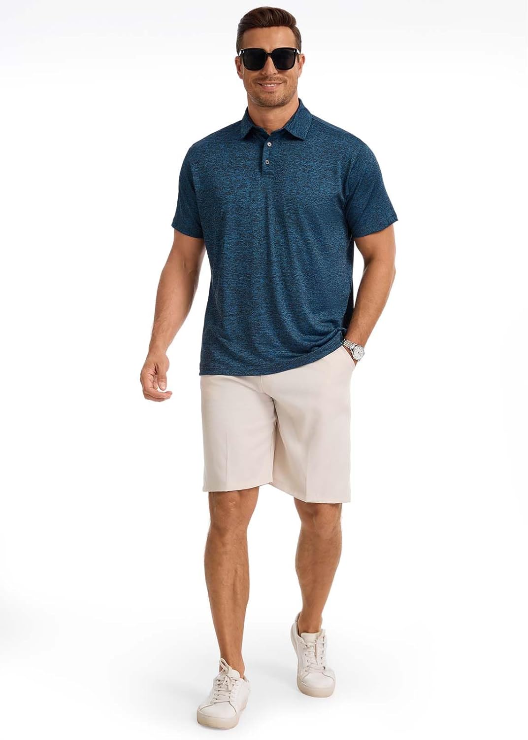 3 Pack Polo Shirts for Men Quick Dry Short Sleeve Golf T Shirt Performance Moisture Wicking Casual Workout
