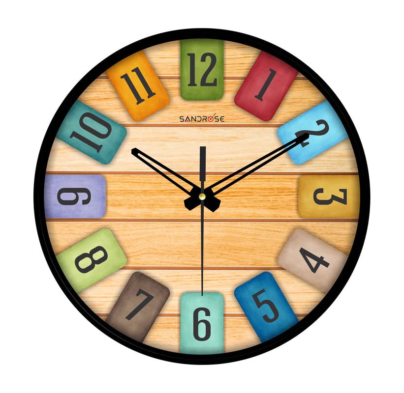 SANDROSE 10 Inch Plastic Analog Wall Clock With Glass (24.5 Cm X 24.5 Cm) 44, Multicolour (B0BZ56TNLW) Amazon Price History, Amazon Price Tracker