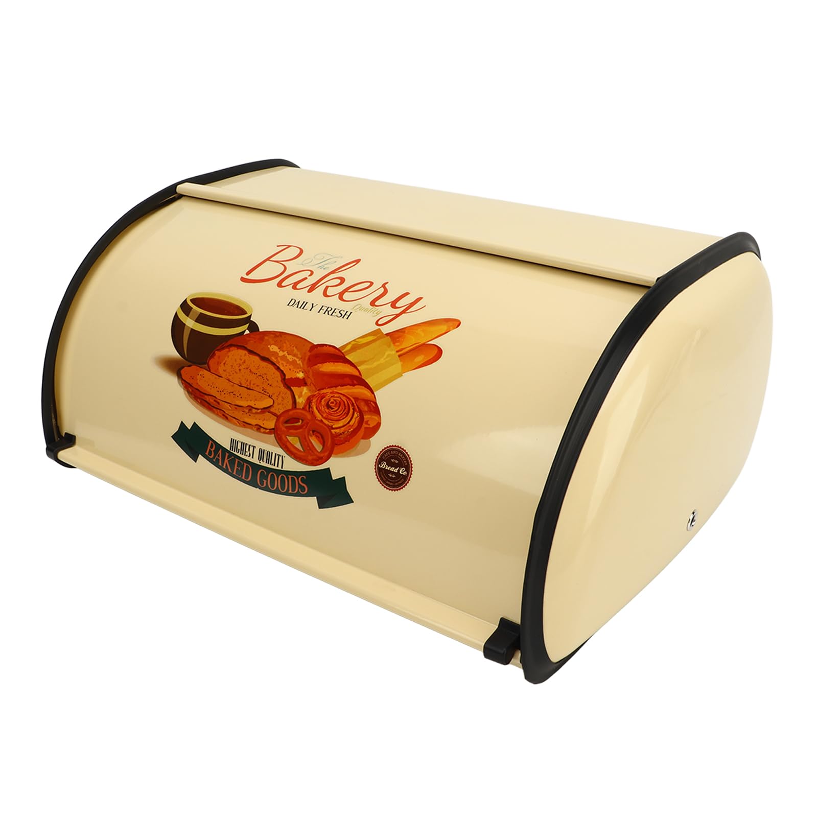 Boîte à pain en métal style champagne, bac à pain de type petit tambour pour comptoir de cuisine, conteneur de rangement pour le pain en métal au design compact pour les pains, gât