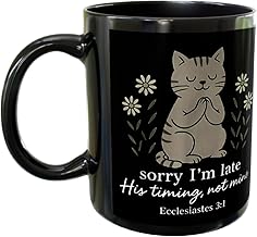 Sorry I'm Late His Timing Not Mine On Back 11oz Coffee Mugs,Ceramic Mugs for Men Women Tea Cup Novelty Mug Gifts Ideal Present Birthday