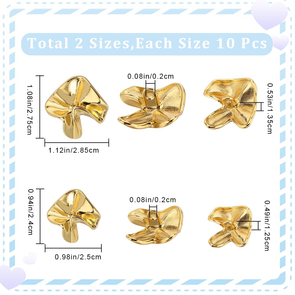 GORGECRAFT 20Pcs Unique Shape Sewing Buttons 28mm & 25mm Gold Buttons Bulk Flower Shape Buttons Electroplating Gold Metal Button for Uniforms Dresses Suits Blazer Coat Jacket Weater Blouse - Image 2