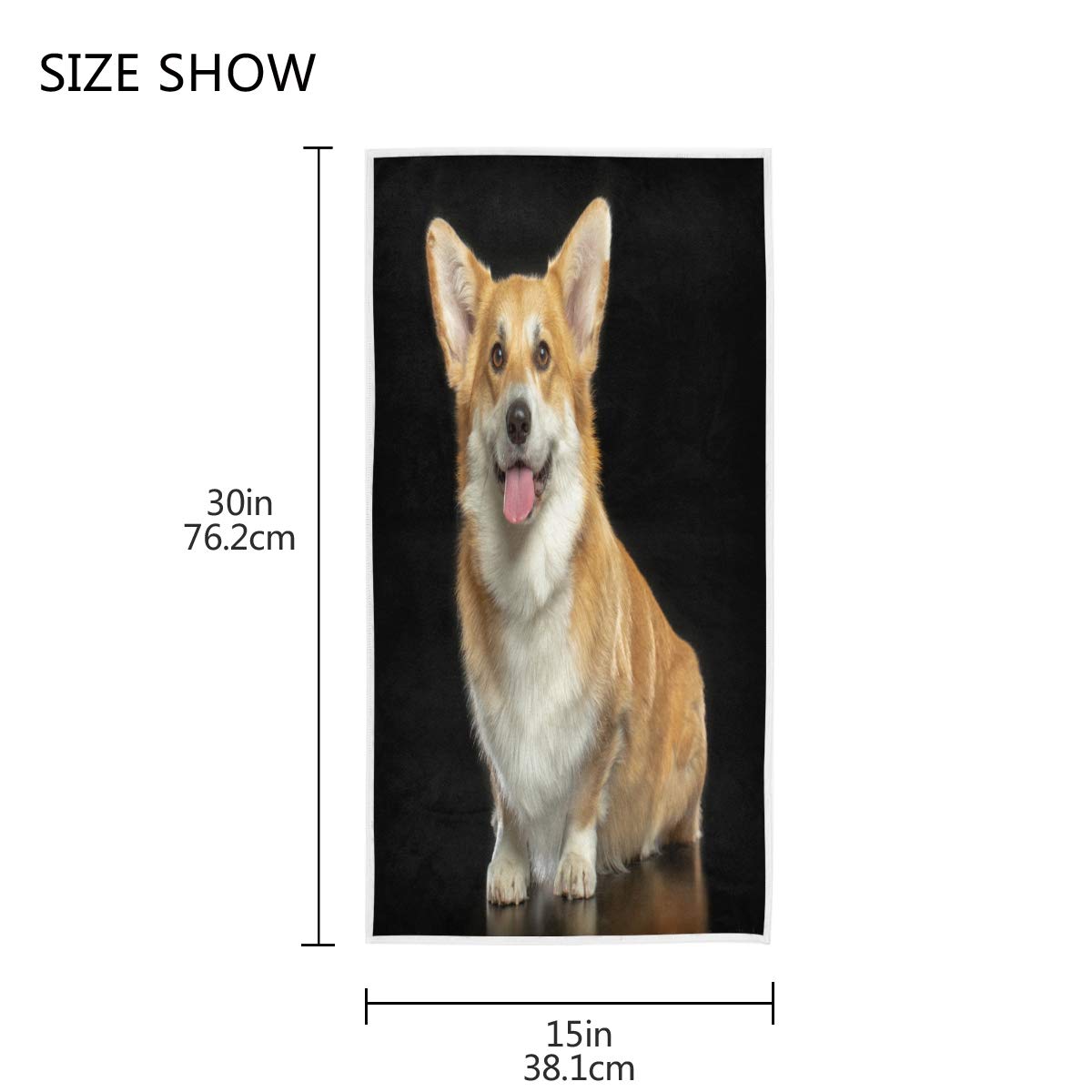 GIGIJY - Toalla de mano para perro, diseño de corgi galés, muy absorbente, suave, para el hogar, cocina, baño, gimnasio, (1 juego de 4 unidades) para adultos niños y niñas, 76 x 38 cm