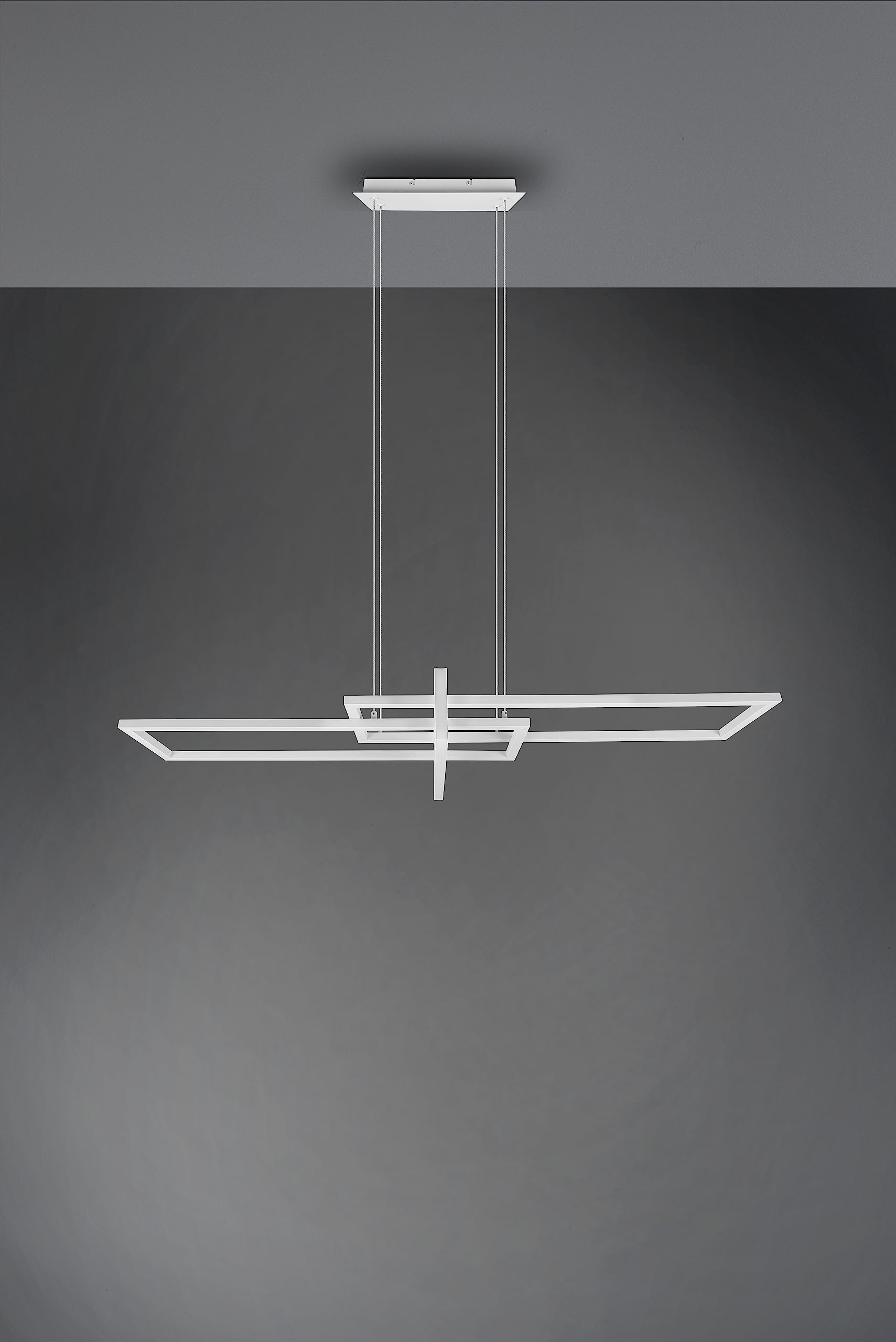 TRIO, Sospensione, Salinas incl. 1 x LED,SMD,34,0 Watt,4000K,4400 Lm. Finitura: Metallo, bianco opaco L:110,0cm, L:40,0cm, A:150,0cm Dimmerabile tramite interrutto,IP20,4000K,