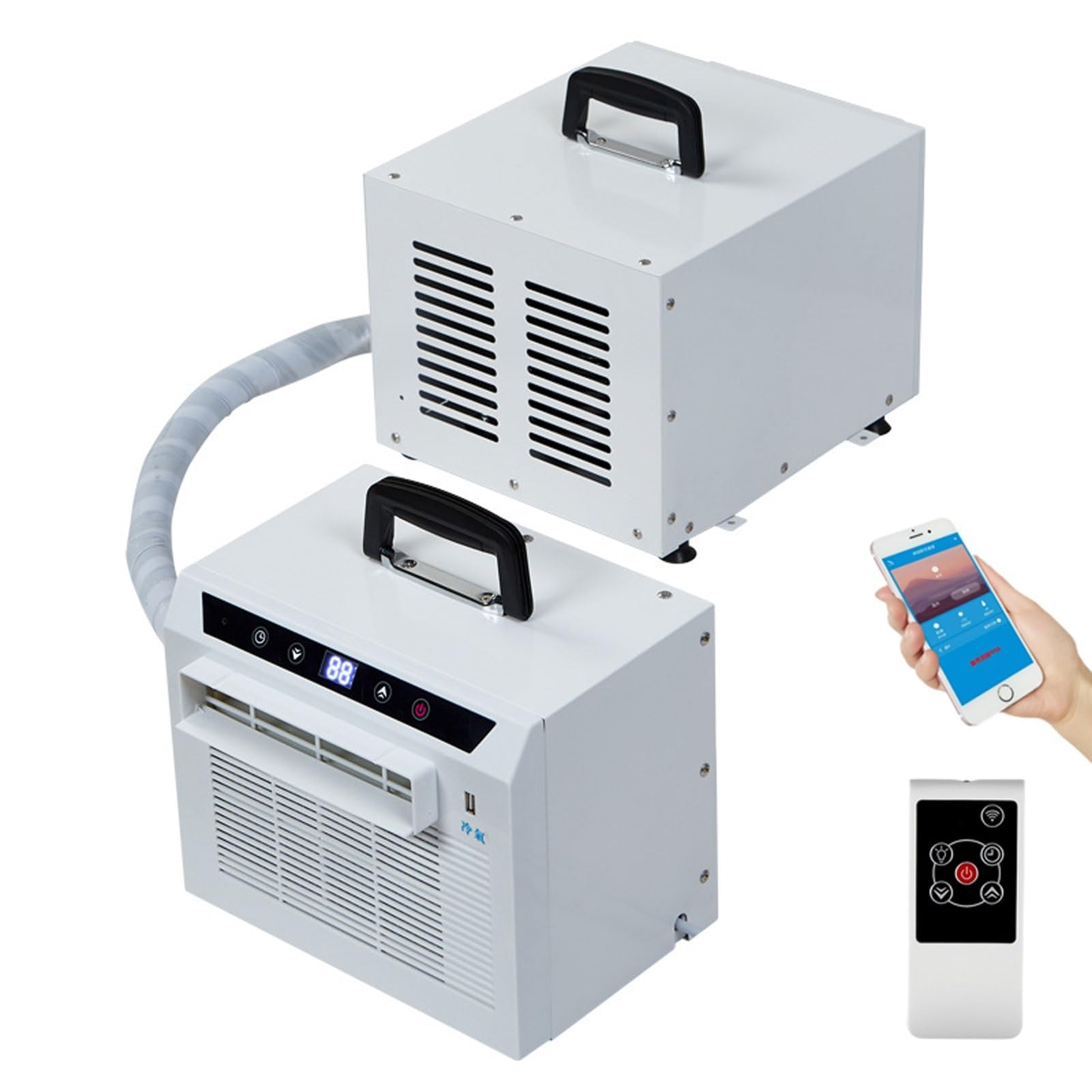FHRKA Split Air Conditioner 3000 BTU Camping AC Unit,Touch Panel,WiFi & Remote Control,12H Timer,130m3/h Airflow,for Home (1.5m pipe)