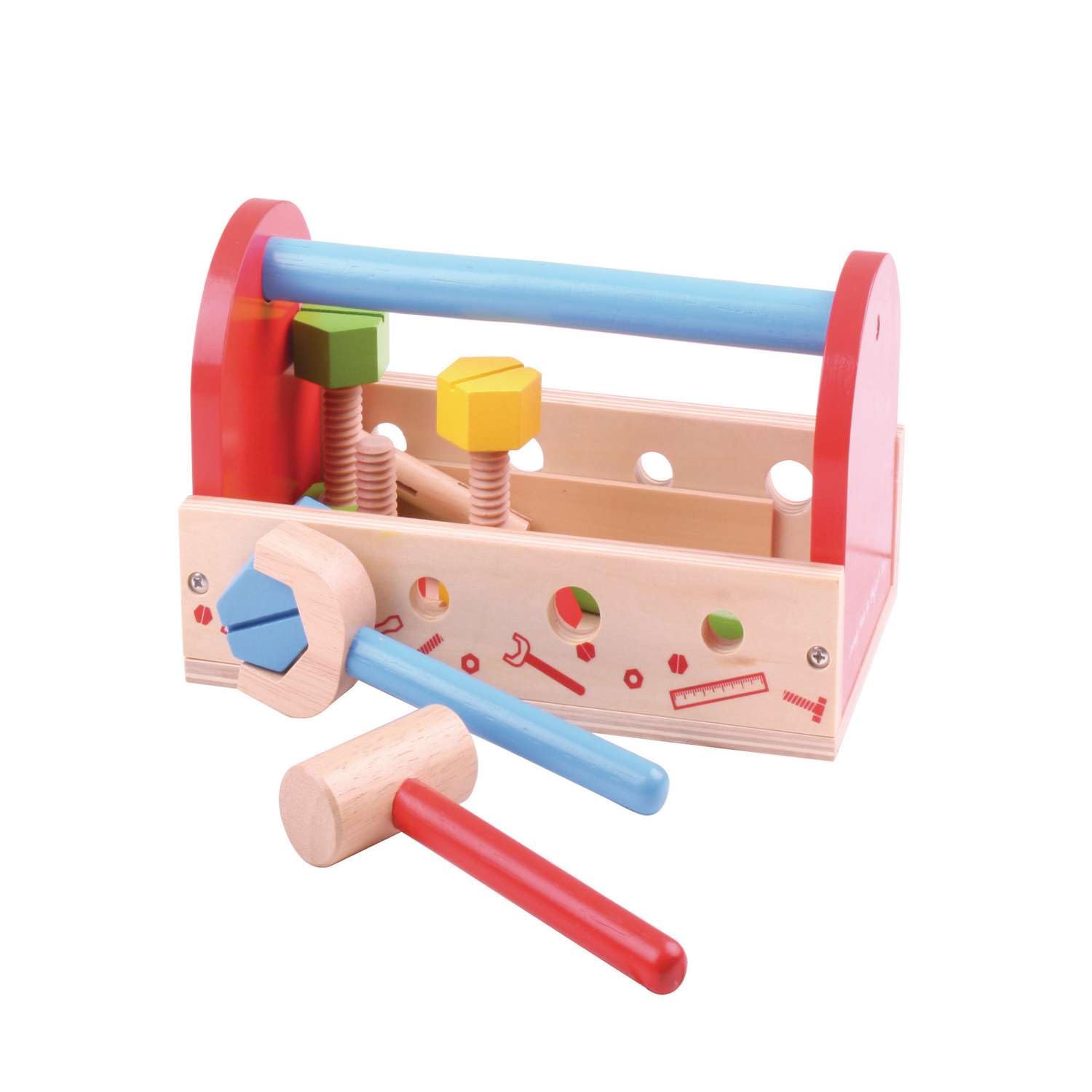 Bigjigs Toys My Wooden Tool Box with Tools, Kids DIY Playset