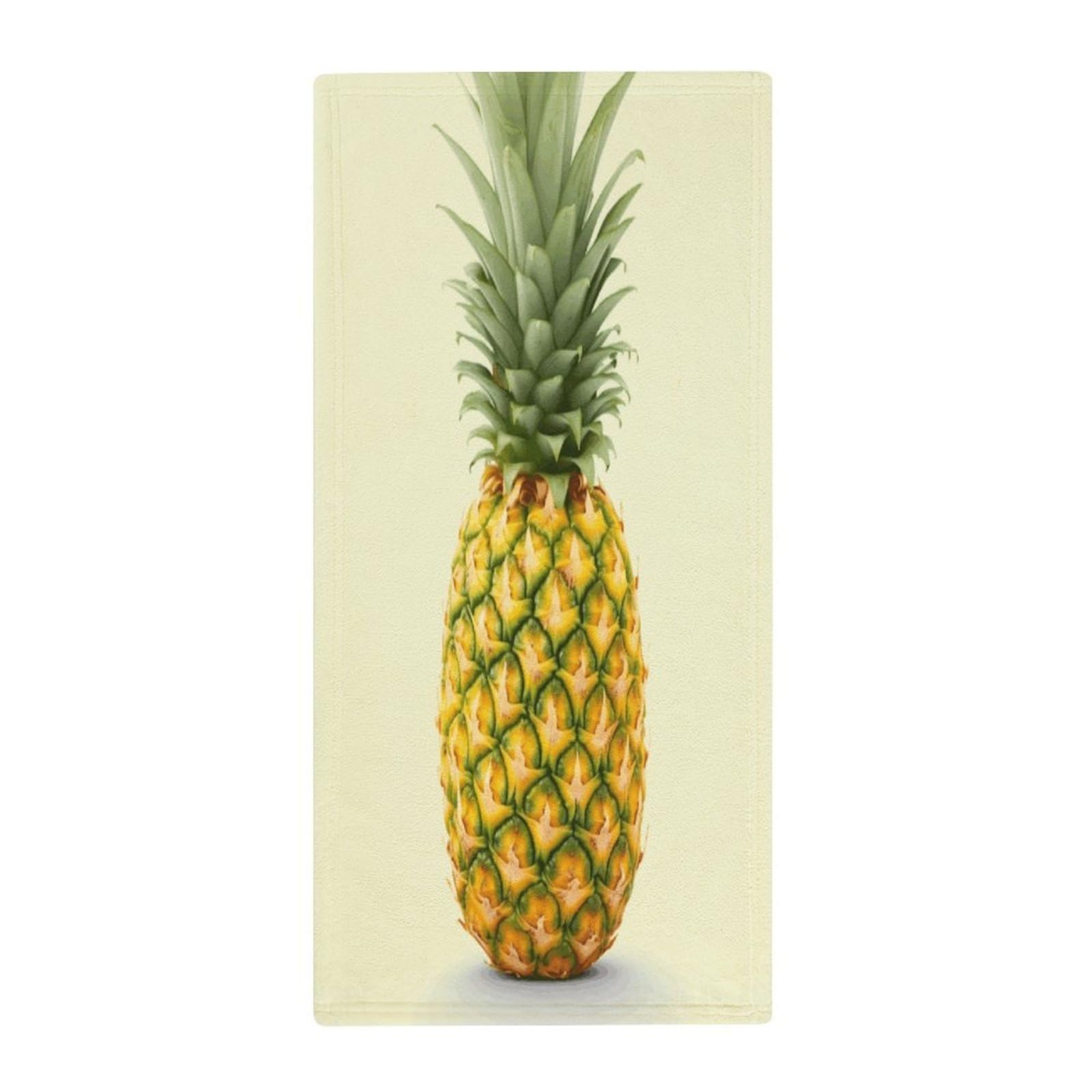 FekiLoot Fresh Pineapple Hand Towels Coral Velvet Highly Absorbent Towel,Classic Luxury Printed Hand Towels Soft Hands Face Towel for Bathroom Kitchen Salon Workout 13.8 X 28.7 in