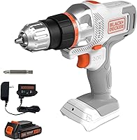 BLACK+DECKER 20V MAX Matrix Cordless Drill/Driver Kit with Battery, Charger & Bits - White, Lightweight DIY Power Tool (BDCDMT120WC1FF)
