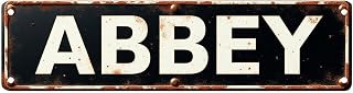 Vintage Abbott Tin Signs - 16 * 4 Inches Decor for Bedroom, Garage, Bar | Street Signs for Bedroom, Vintage Decor for Home, Mens Wall Decor