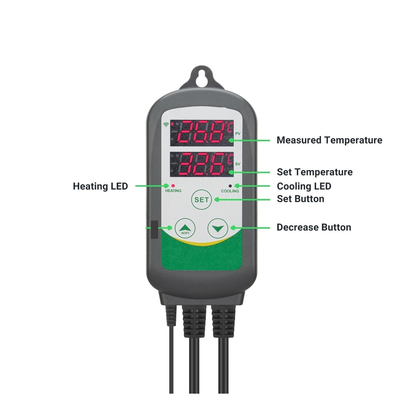 Controlador de temperatura de calefacción y refrigeración ITC-308, termostato de salida calibrable con sonda de acuario impermeable(AU 220V)