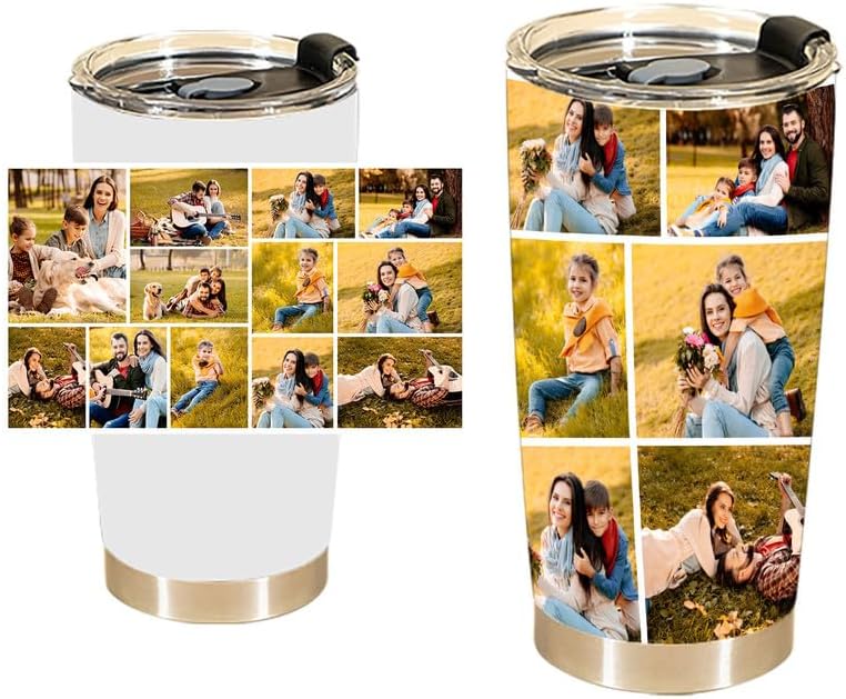 Personalized Coffee Tumbler with Pictures for Dad Mom, Insulated Stainless Steel Travel Mug Custom Photo Name Text Cup, Birthday Mother Fathers Day