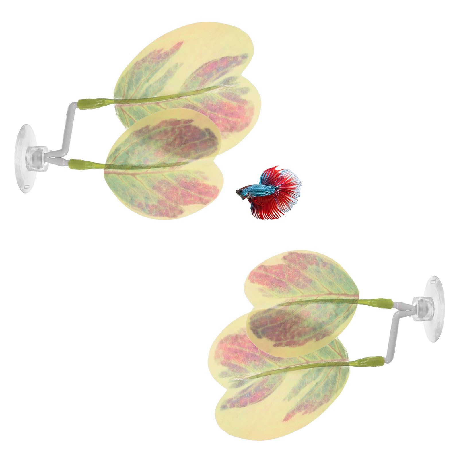 M METERXITY 2-Pack Betta Fish Leaf Pad, Hammock Plant Leaf Pad
