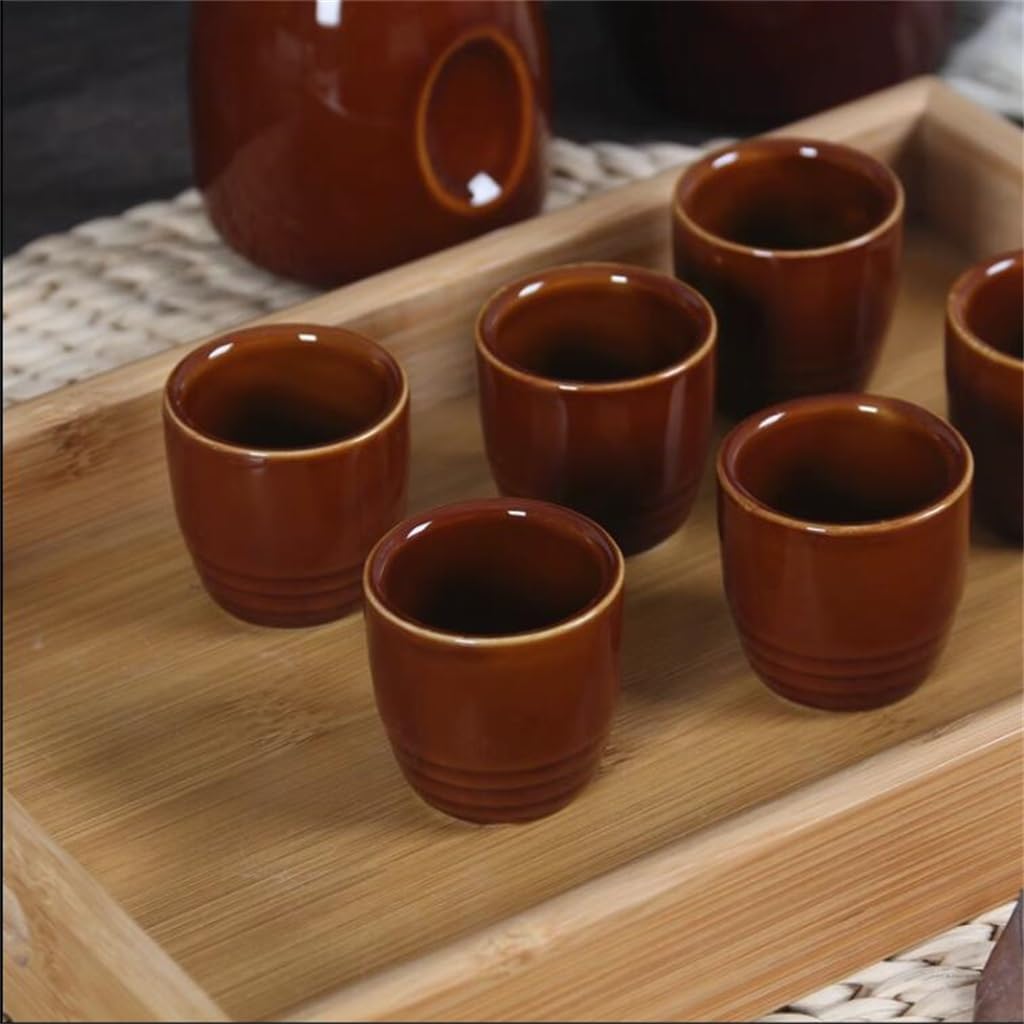 Retro Ceramic Sake Wine Set Wine Heater Soju Liquor Small Wine Cup Wine Distributor Wine Pot