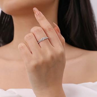 Meissa Mothers Day Gifts from Daughter Knot Ring Size Adjustable Mother Daughter Ring 925 Sterling Silver Heart Bond Ring Birthday Christmas Gifts Jewellery Gift