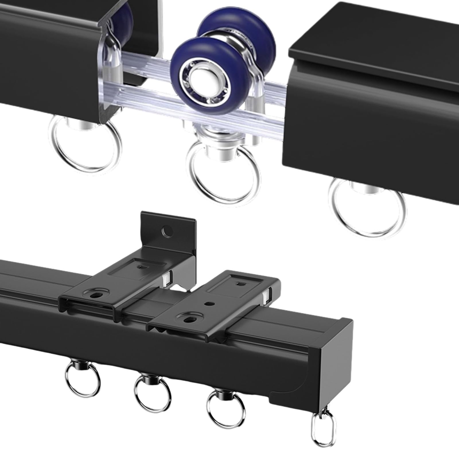 Rail en aluminium barre simple plafond séparateur de pièce et tringle douche