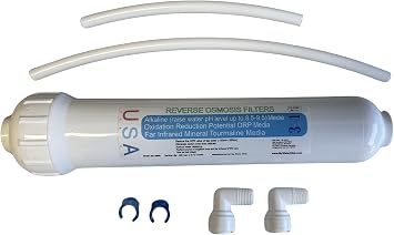 3-in-1 Alkaline Remineralization Filter with pH Adjustment | ORP Media + Tourmaline | 3/8" Quick-Connect Fittings