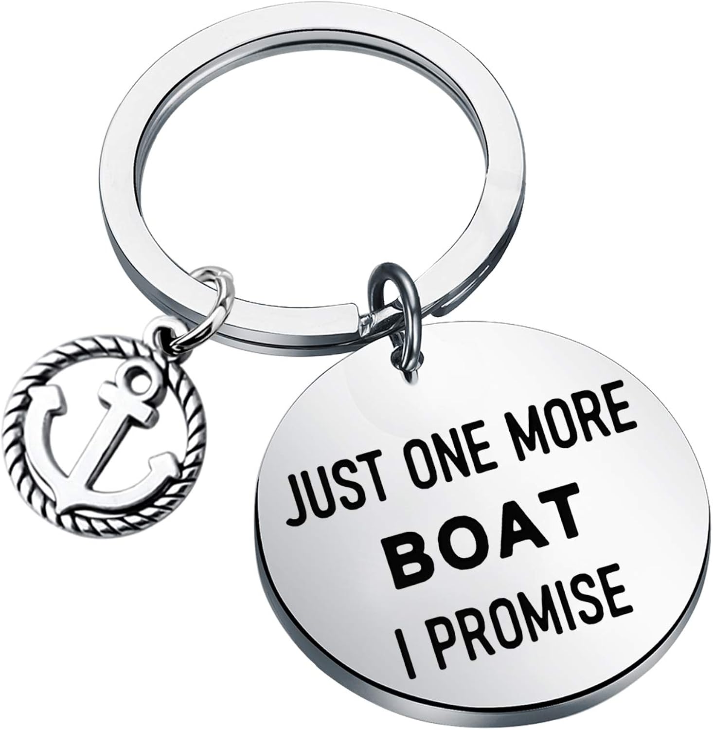 LBSBO Boater Keychain Boating Gifts Just One More Boat I Promise Gifts for Boat Captain Boat Owner Sailboat Enthusiast Gift (One More Boat K)