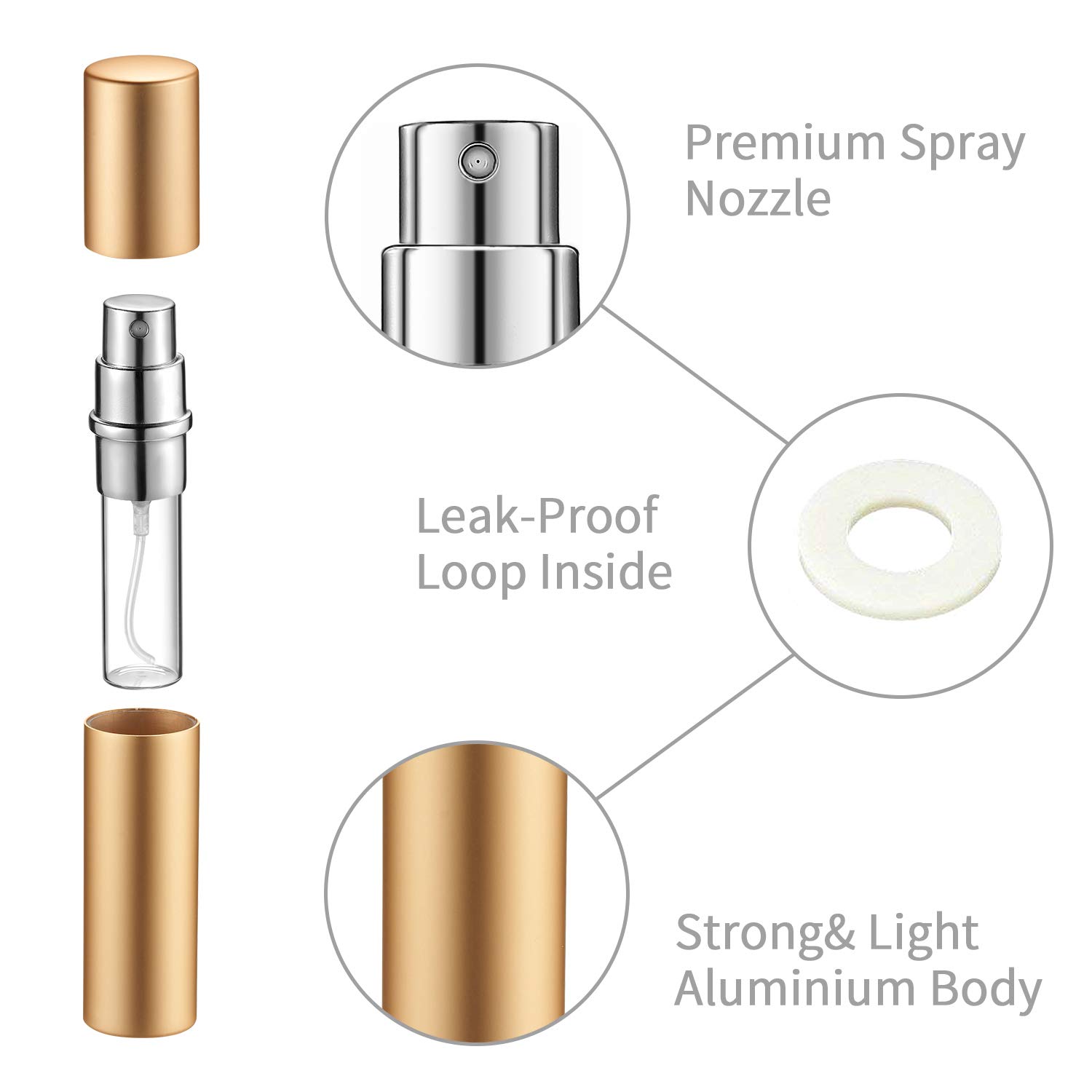 Boao 14 Pcs 5 ml Perfume Travel Refillable Atomizer Multicolor Mini Fragrance Sample Cologne Dispenser Glass Lined Portable with Refill Pump Perfume Spray Bottle for Women Men Outgoing Traveling image 4